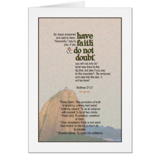 Något att säga till berg - Matthew 21:21 Hälsningskort