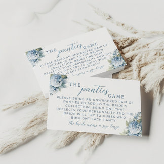 Något Blå Hydrangea Underkläder Spel Infogningskor Tilläggskort