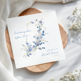 Något Blå Vilda Blommor Bröllopsfest Pappersservett