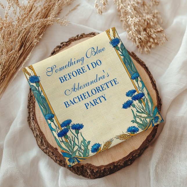 Något Blå Vildblomma Sängvätning Bröllopsfest Pappersservett (Skapare uppladdad)