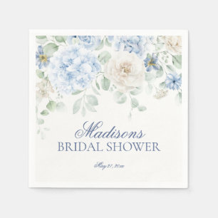 Något Blått Blommig Hortensia Bröllopsdusch Pappersservett