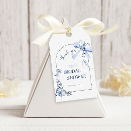 Något blått Blommigt Bow-Möhippa Presentetikett