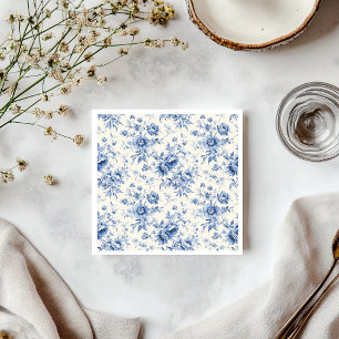 Något Blått Blommigt Fransk Toile Chinoiserie Pappersservett