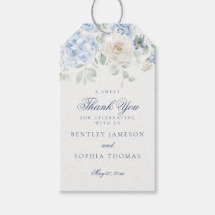 Något Blått Blommigt Hortensia Bröllopspresent Presentetikett