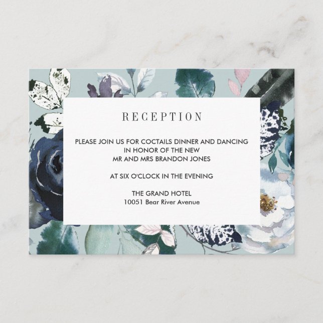 Något Blått  BRÖLLOPS  Mottagningsdetaljer Tilläggskort (Framsida)