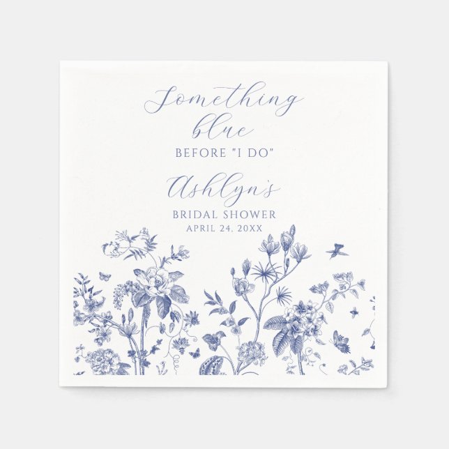 Något Blått Bröllopsbröllopsservett av papper för  Pappersservett (Framsidan)