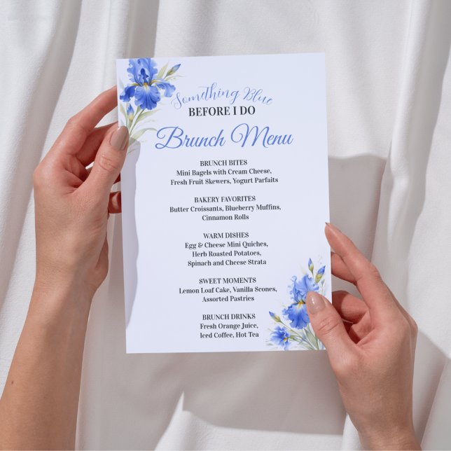 Något Blått Bröllopsdusch Brunch Meny (Something Blue Bridal Shower Brunch Menu
)