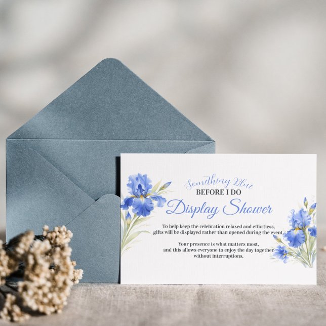 Något Blått Bröllopsdusch Display Tilläggskort (Something Blue Bridal Shower Display Enclosure Card
)