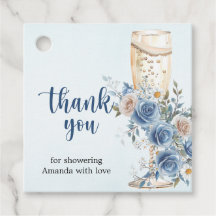 Något Blått Bröllopsdusch Tack Kort