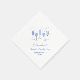 Något Blått Champagne Bröllopsdusch Pappersservett