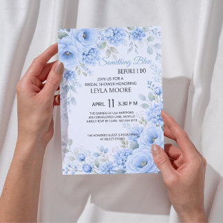 Något Blått Dammigt Blommigt Bröllopsfest Inbjudningar