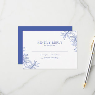 Något blått Elegant - minimalistiskt botaniskt OSA Kort