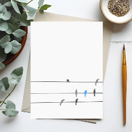 Något Blått | Fågel- och himmelkonst i enkel stil Vykort