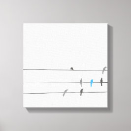 Något Blått | Fågel- och himmelskildring i enkel s Canvastryck