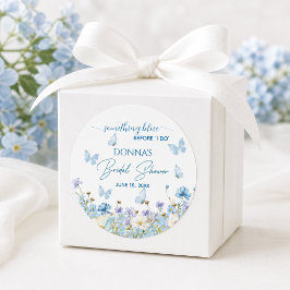 Något Blått före 'Ja jag vill' Blomsterbröllopsfes Runt Klistermärke