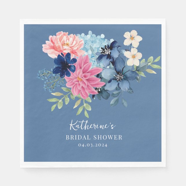 Något blått före jag gör bröllopsfesten Välkommen  Pappersservett (Framsidan)