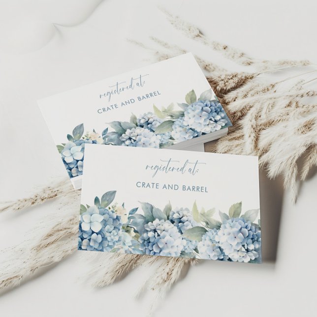 Något Blått Hortensia Bröllopspresentregistrerings Tilläggskort (Skapare uppladdad)