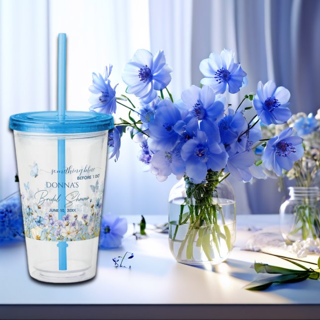 Något Blått innan 'Ja jag gör' Blomsterbröllopsdus Take Away Mugg (Skapare uppladdad)