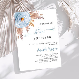 Något blått innan jag boho Bridal Shower Inbjudningar