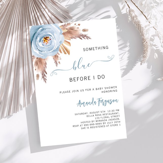 Något blått innan jag boho Bridal Shower Inbjudningar (Skapare uppladdad)