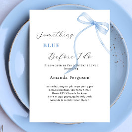 Något blått innan jag böjer vit Bridal Shower Inbjudningar