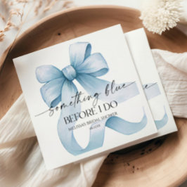 Något Blått Innan Jag Gör Blå Båge Bröllopsdusch Pappersservett