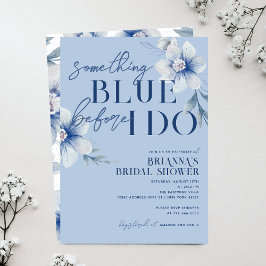 Något blått innan jag gör Blå blomma Möhippa Inbjudningar
