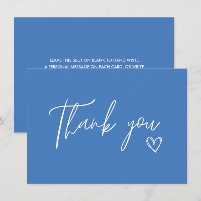 Något blått innan jag gör blå bröllopsfest tack kort (Fram/baksida)