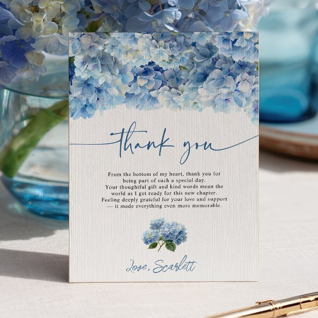 Något Blått Innan Jag Gör Blå Hortensia Bröllop Inbjudningar (Something Blue Before I Do Blue Hydrangea Bridal Invitation)