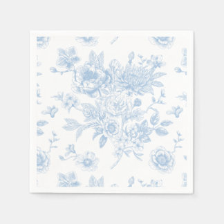 Något Blått Innan Jag Gör Blått Blommigt Toile Pappersservett