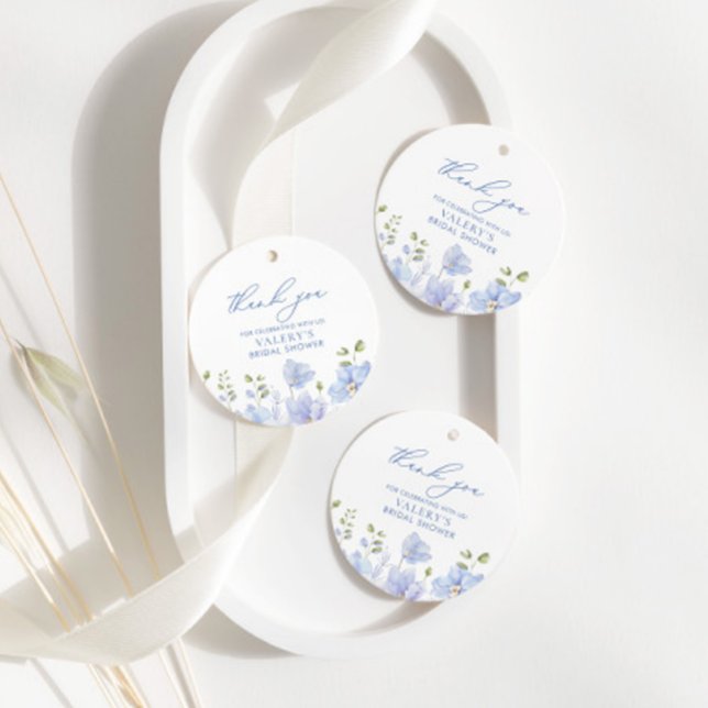 Något Blått Innan Jag Gör Blommig Bröllopsdusch Gåvor Etiketter (Skapare uppladdad)