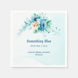 Något Blått Innan Jag Gör Blommig Bröllopsfest Pappersservett