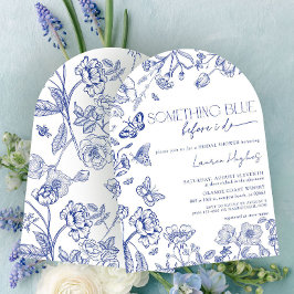 Något blått innan jag gör Blommigt Möhippa in Inbjudningar