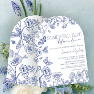 Något blått innan jag gör Blommigt Möhippa in Inbjudningar