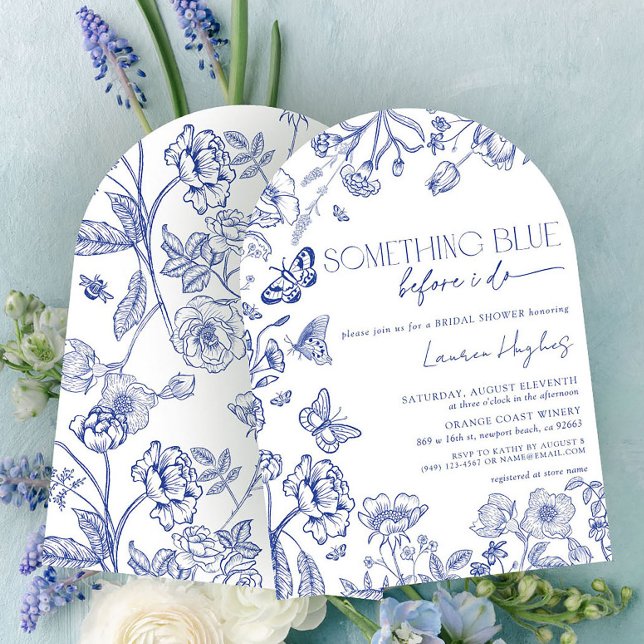 Något blått innan jag gör Blommigt Möhippa in Inbjudningar (Skapare uppladdad)