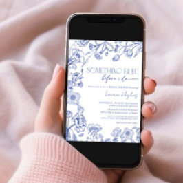 Något blått innan jag gör Blommigt Möhippa Inbjudningar