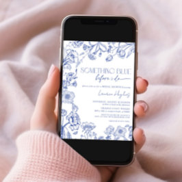 Något blått innan jag gör Blommigt Möhippa Inbjudningar