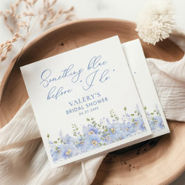 Något blått innan jag gör Blommigt Möhippa Pappersservett