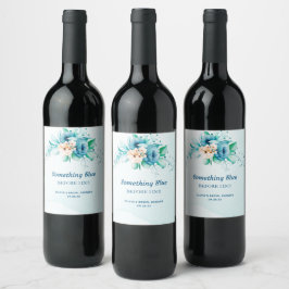 Något blått innan jag gör Blommigt Möhippa Vinflaska Etikett