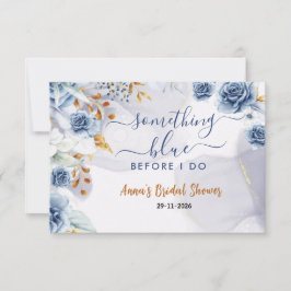 Något Blått Innan Jag Gör Bröllopsdusch Blommor Tack Kort