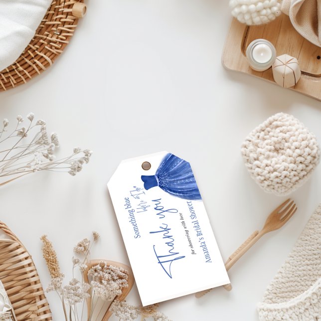 Något Blått Innan Jag Gör Bröllopsdusch Presentetikett (Skapare uppladdad)