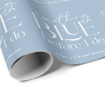 Något Blått Innan Jag Gör Bröllopsdusch Presentpapper<br><div class="desc">Detta minimala och moderna bröllopsduschpapper med texten "Something Blue before I do" har typografi-typografisk stil på en skifferblå bakgrund. Anpassa den efter dina behov. Du kan hitta matchande produkter i min butik.</div>