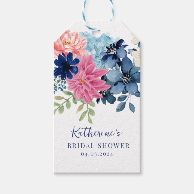 Något blått innan jag gör bröllopsduschfavorit presentetikett (Framsidan)