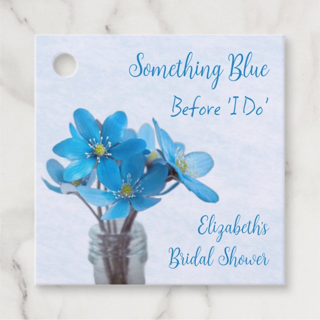 Något Blått Innan Jag Gör Bröllopsfest Gåvor Etiketter (Framsida)