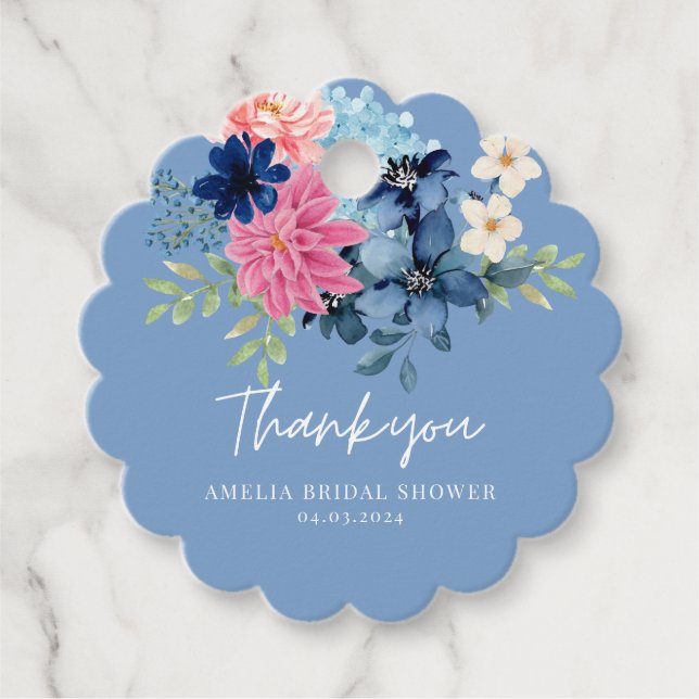 Något blått innan jag gör bröllopsfestpresent gåvor etiketter (Framsida)