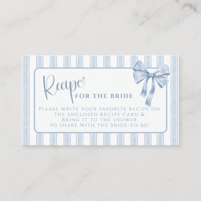 Något Blått Innan Jag Gör Bröllopsrecept Begäran Tilläggskort (Framsida)