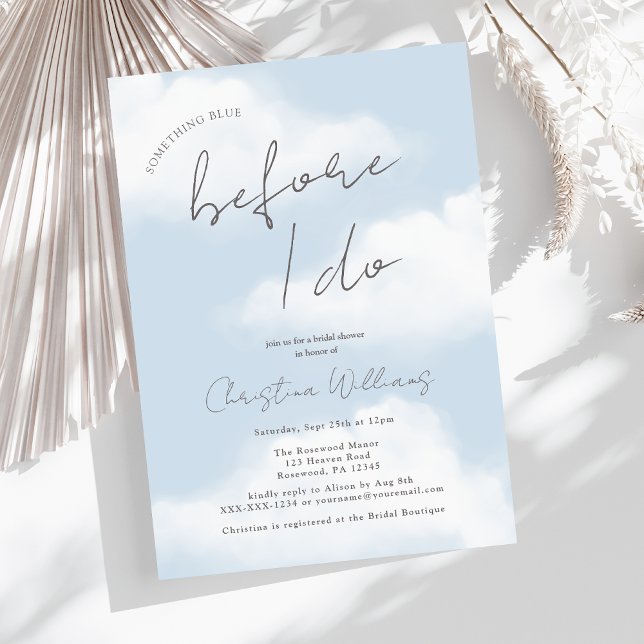 Något blått innan jag gör Cloud-Möhippa Inbjudningar (Skapare uppladdad)