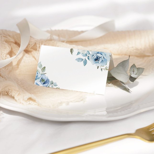 Något blått innan jag gör dammig blå blommig placeringskort (Skapare uppladdad)