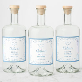 Något Blått Innan Jag Gör Elegant Bröllopsdusch Spritflaskor Etikett