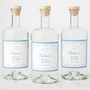 Något Blått Innan Jag Gör Elegant Bröllopsdusch Spritflaskor Etikett